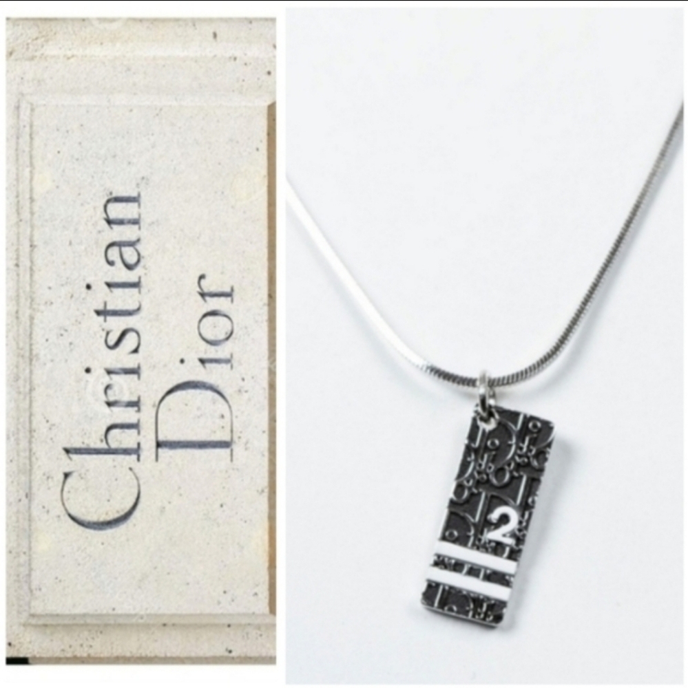 🧧Christian Dior Trotter Silver Necklace & BAG🏆+GIFT(COPY)